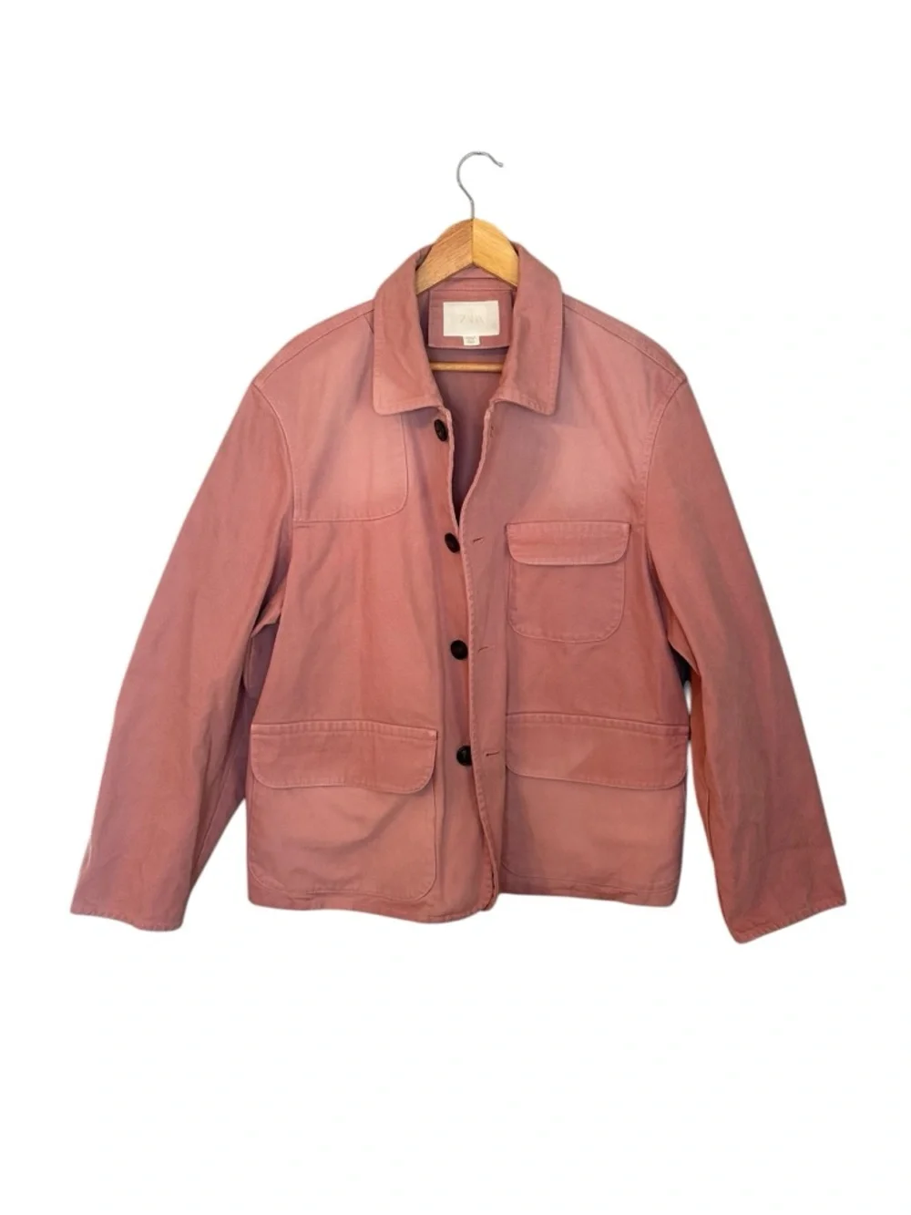 Zara relaxed fit washed jacket pink mens (Medium) - Picture 4 of 8